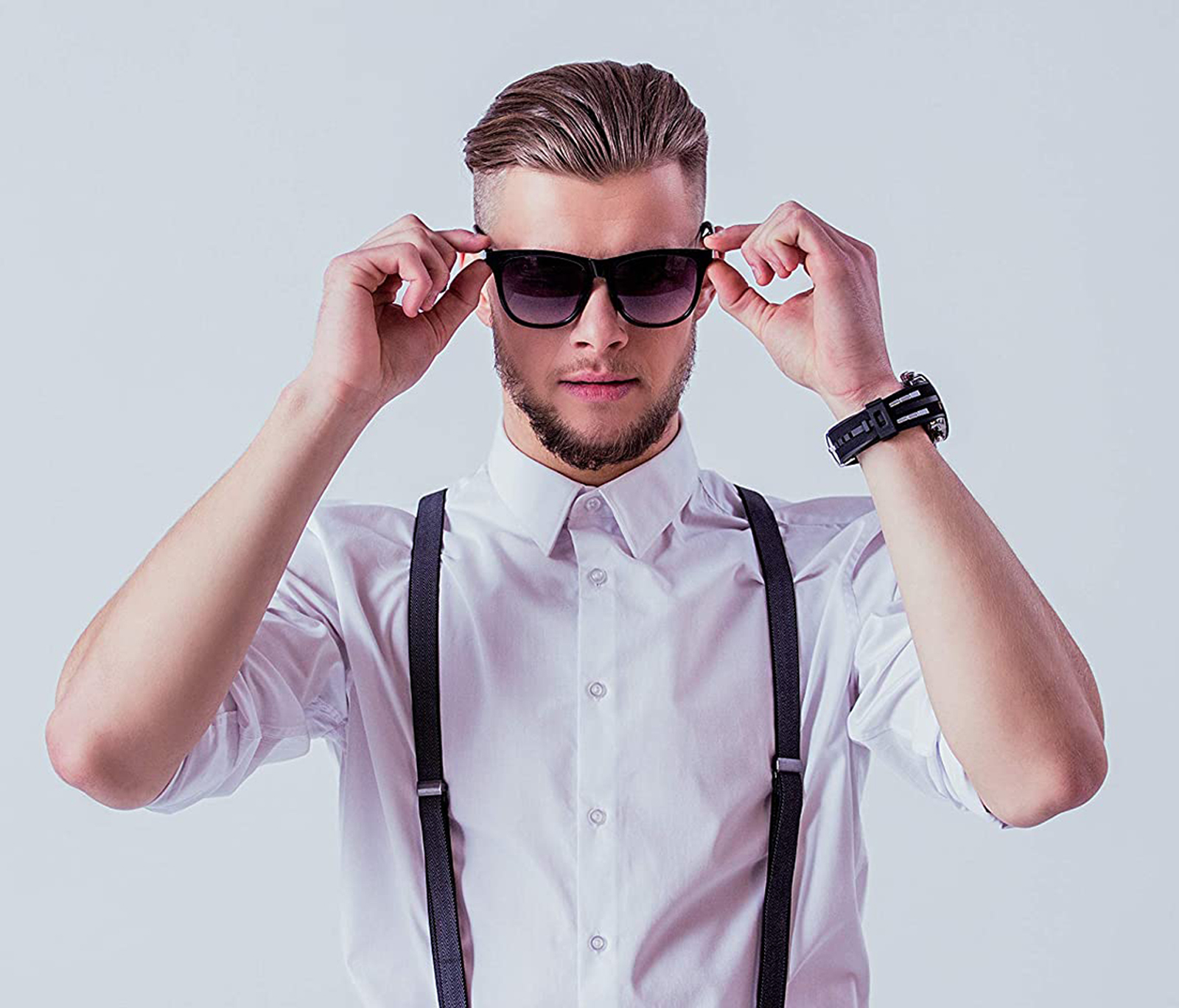 1pc Mens Red Suspenders Adjustable Elastic Y Back Design Suspenders For