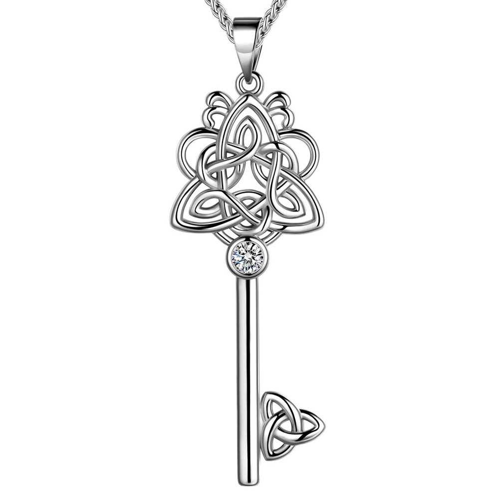 Silver Celtic Key Pendant