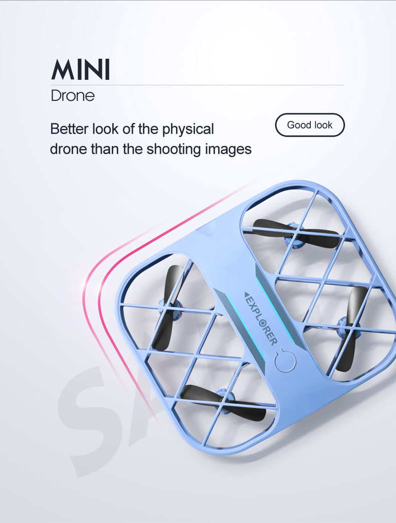 mini drone with 4k hd camera shatter and collision resistance smart hovering long battery life remote control headless mode one key take off landing christmas gift for kids details 1