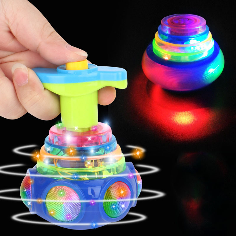 

Funny Led Shining Music Gyro, Flashing Spinning Top Light Up Music Spinning Toys, Upgrade Kids Light Up Toys For Kids Dark Party Supplies Christmas、halloween、thanksgiving Gift