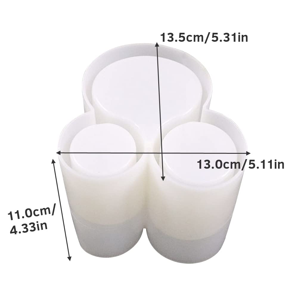 3 slots pen holder silicone resin