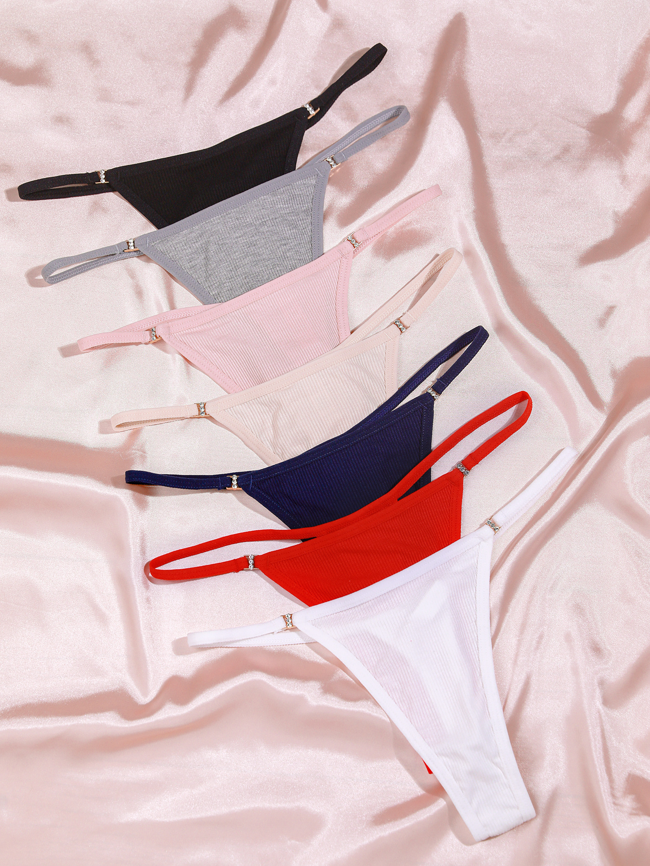 Sexy Solid Ring Linked Thong Simple Comfy Low Waist G string Temu