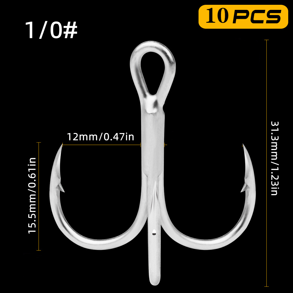 Super Strong Treble Hooks Saltwater Bass Fishing High - Temu