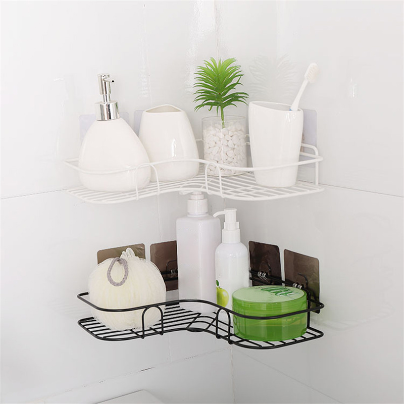 Punch-Free Corner Shower Shelf Holder Bathroom Kitchen Storage Tripod Rack  UK