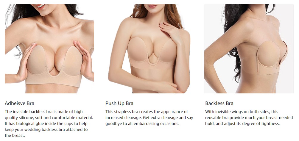Women's Strapless Push Invisible Silicone Band Nipple Bra - Temu