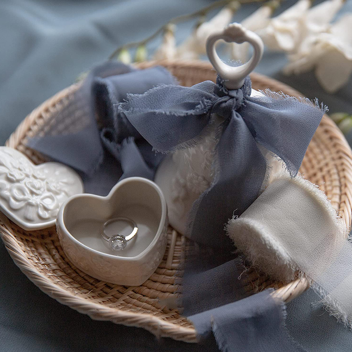 Handmade Fringe Chiffon Silk Ribbon Cream Green Ribbons Set - Temu ...