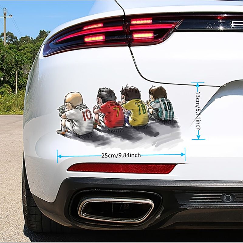 Creative Cartoon Football Fans Sticker Car Sticker Car Door Bumper Stickers  Waterproof Car Scratch Cover Decals For Cars Trucks Vans Accessories -  Automotive - Temu