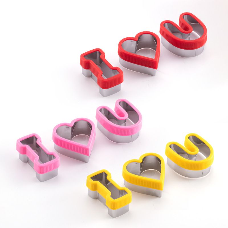 3pcs Stainless Steel Set Biscuit Mold Valentine's Day Christmas Biscuit  Cutting Cartoon Cookie Mold Fondant Baking Mold | High-quality & Affordable  | Temu