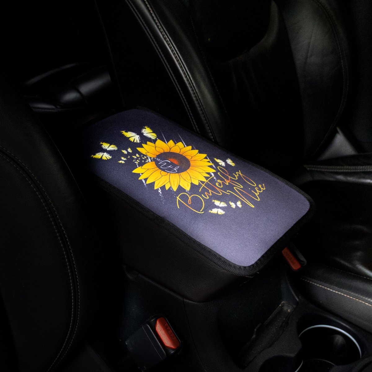 Sunflower Print Car Armrest Mat Armrest Box Protector Center - Temu