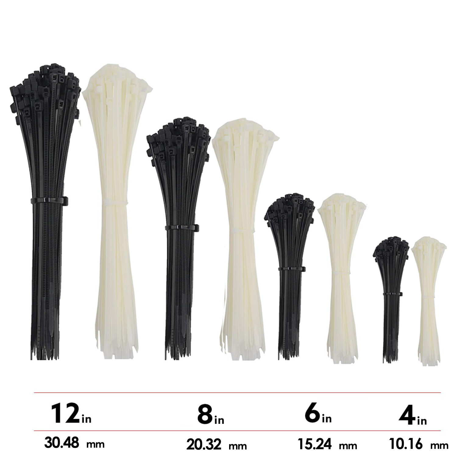 Cable Zip Ties Black Zip Ties Assorted Sizes 4+6+8+ Multi Temu