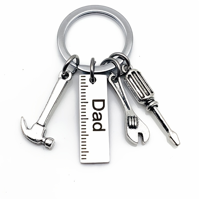 

1pc Stainless Steel Keychain, Dad Hammer Screwdriver Wrench Keychain, Dad's Tools Father's Day Gift