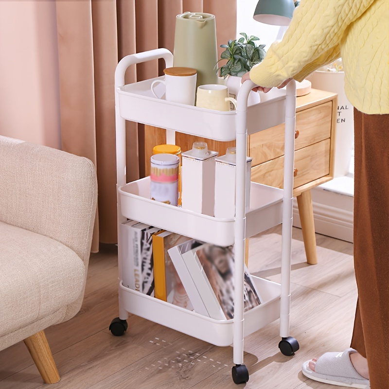 Slim Storage Cart With 3 layer Movable Trolley Shelf For - Temu