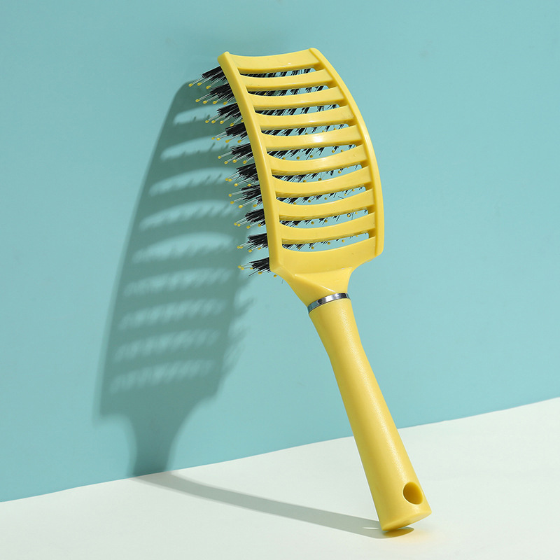 Boar Bristle & Nylon Hair Brush Oval Anti-static Paddle Comb Scalp Massage  Hair Care Tool