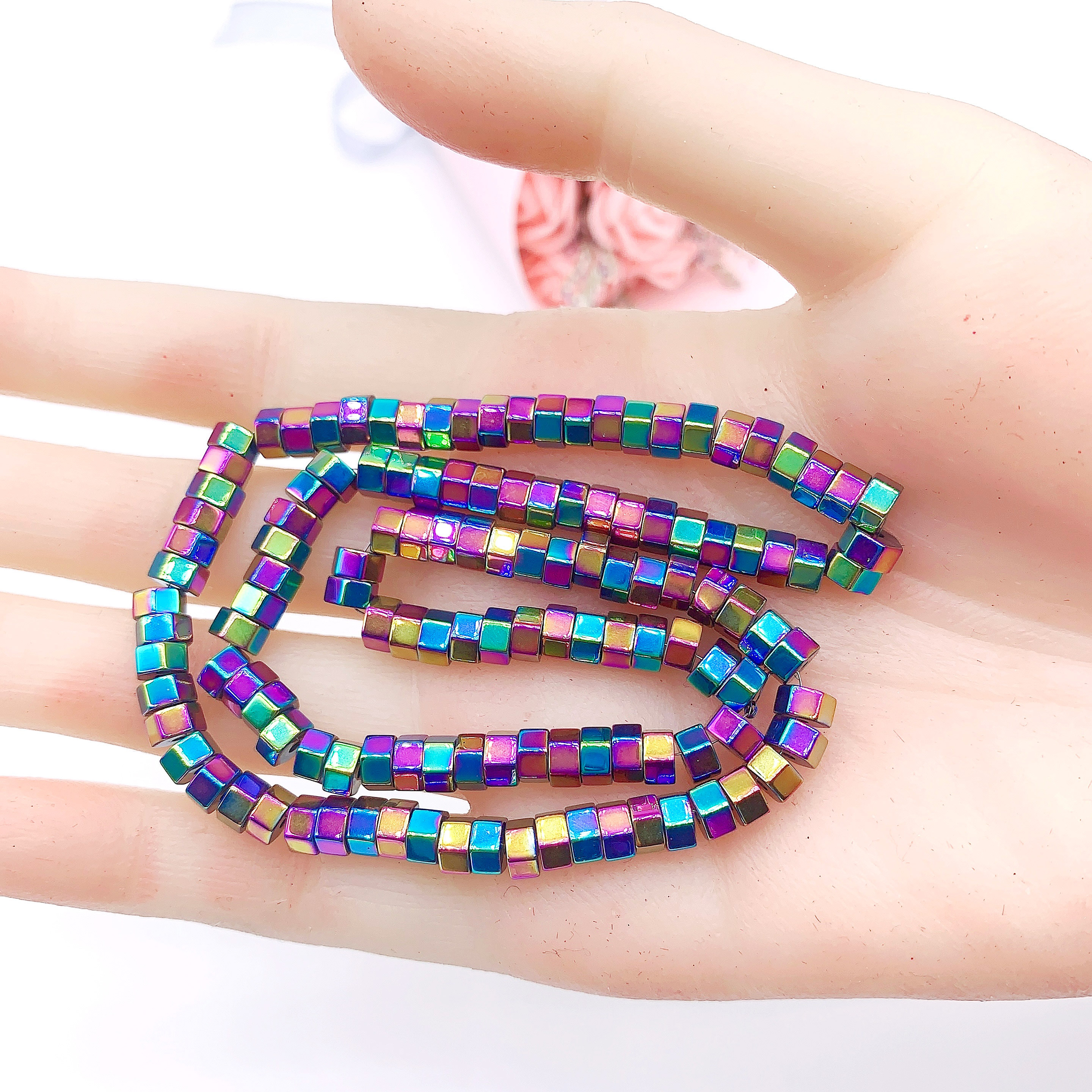 Hematite Diy Bracelet Necklace Loose Spacer Beads Jewelry - Temu