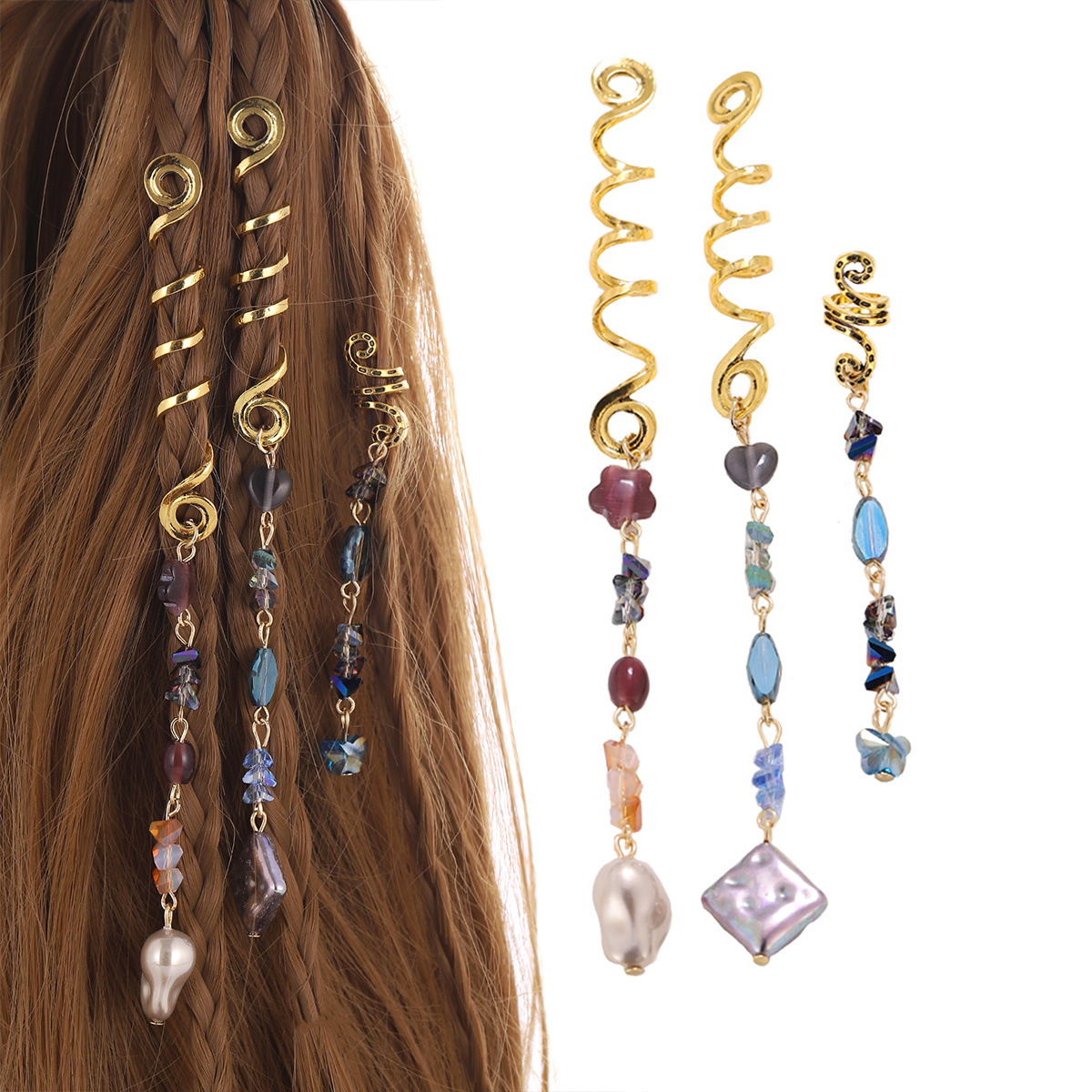 Crystal Tassels Hair Ring Jewelry Braids Pendant Dreadlock Accessories