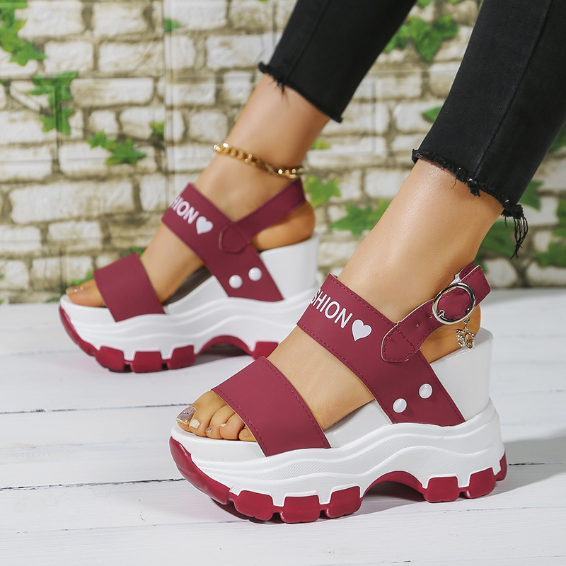 women s wedge heeled sandals platform open toe ankle strap details 9