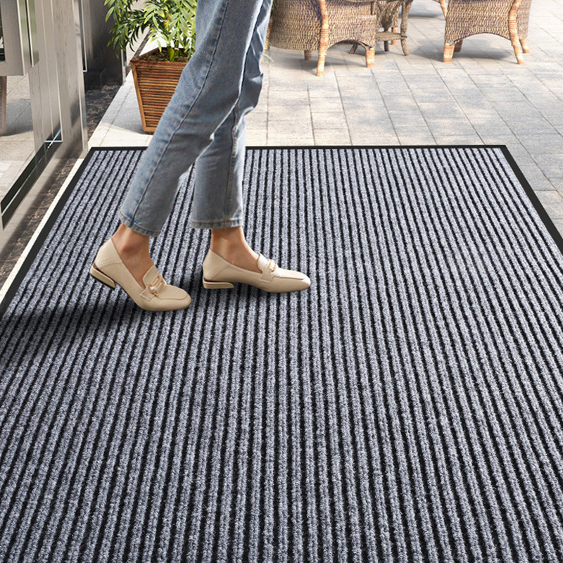 Entrance Doormat for Outdoor Indoor Stripe Dustproof Door Mat  Wear-resistant Anti Slip Floor Mat Porch Carpet Rug Home Decor