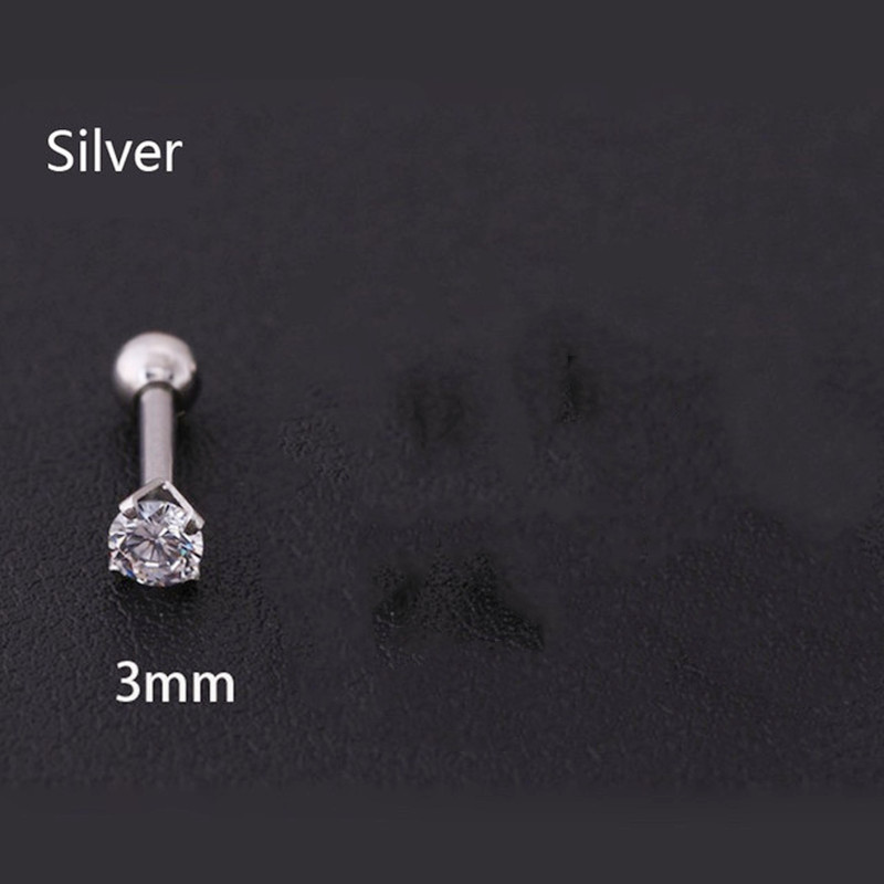 Stylish Crystal Inlaid Zircon Earrings, Men's Stainless Steel Studs