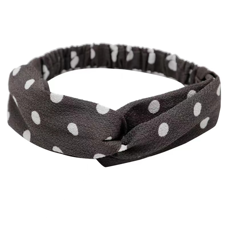 Polka Dotted Twisted Fabric Headband Boho Hair Scarf 1pc