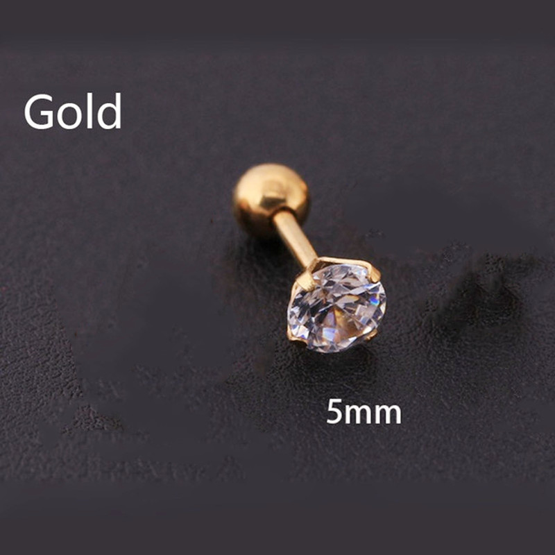 Stylish Crystal Inlaid Zircon Earrings, Men's Stainless Steel Studs