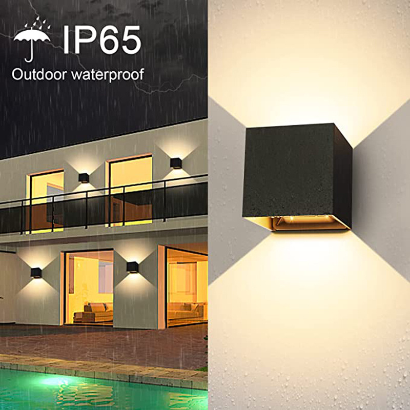 1 Pieza Luz Led Pared Exteriores Cable Duro Exterior/interior, Luces Hacia  Arriba Hacia Abajo, Apliques Pared Impermeables Ip65, Luz Cálida Negra  Moderna 10 W, 3000 K, Iluminación Pared Exteriores, Lámparas Pared Cuadradas