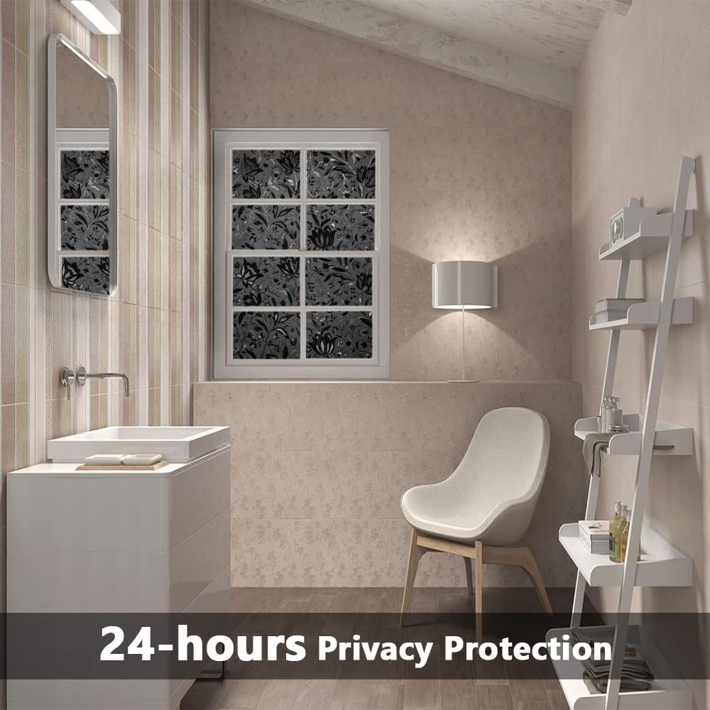 Black Tulip Window Stickers, Glueless Window Stickers, Sun Protection Window Stickers Temu