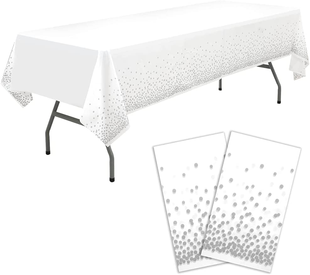 White Plastic Table Covers, 54x108