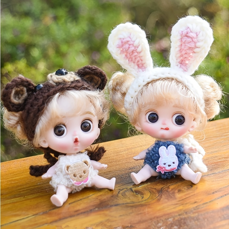 10cm/3.94'' OB11 Doll: A Cute Mini BJD Ball Joint Girl Doll with Curly Wig  and Surprise Expression Face - Perfect Gift for Girls!