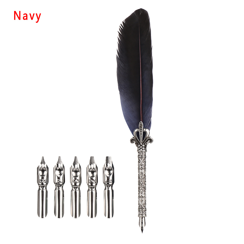 12 Black Quill Feather