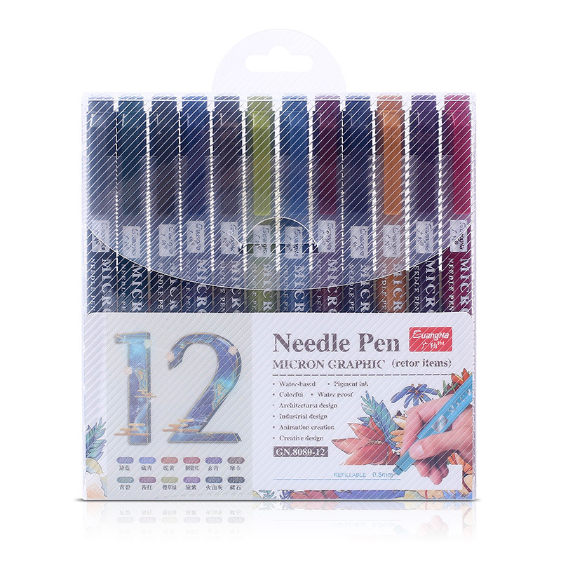 Sipa 10 Colors Fiber pen 0.38mm Fine Sketch Needle Technical Pen