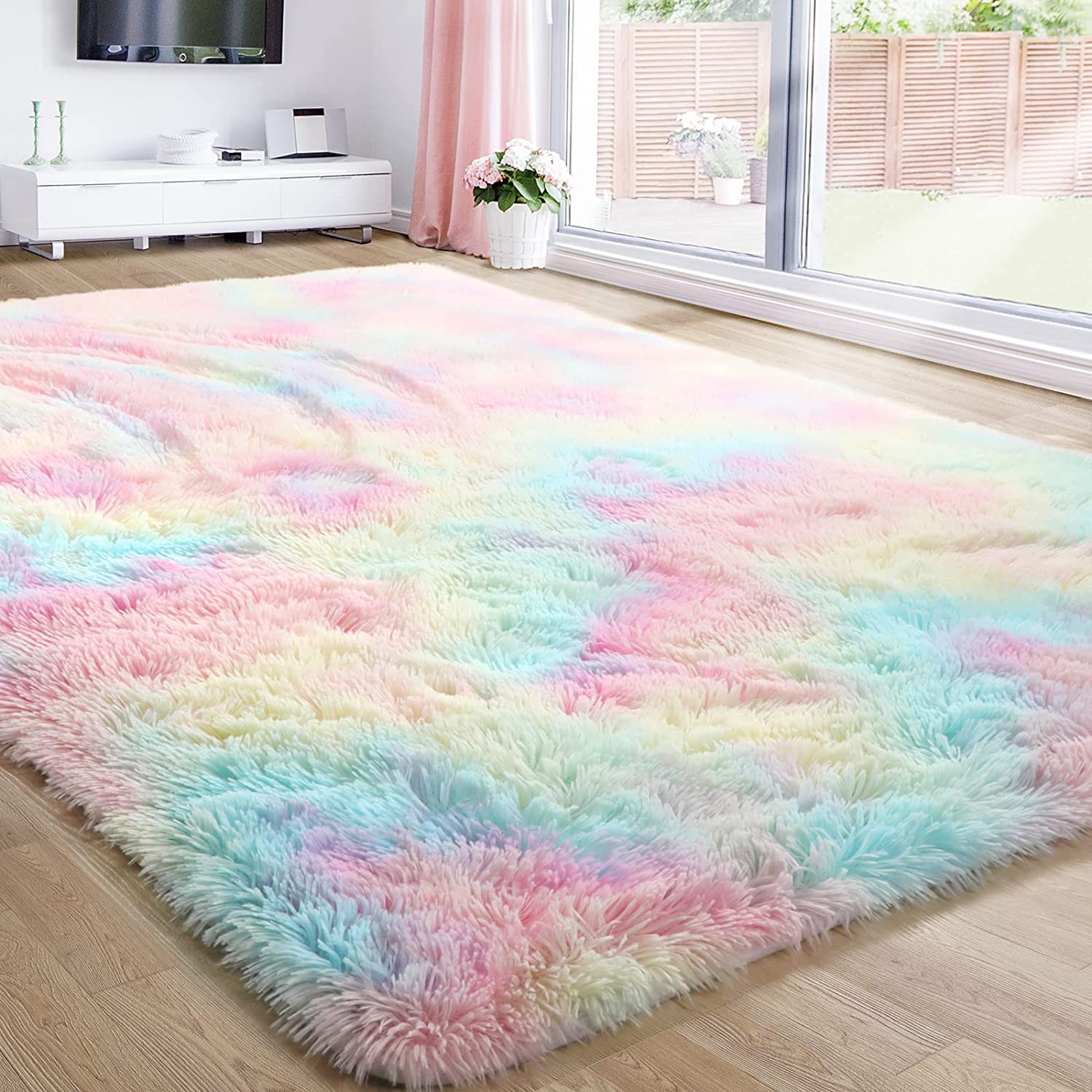 Furry Solid Color Heart Rug – Bedroom Bedside Floor Cushion, Living Room  Coffee Table Mat, Fashionable Anti-Slip Carpets, Home Decor