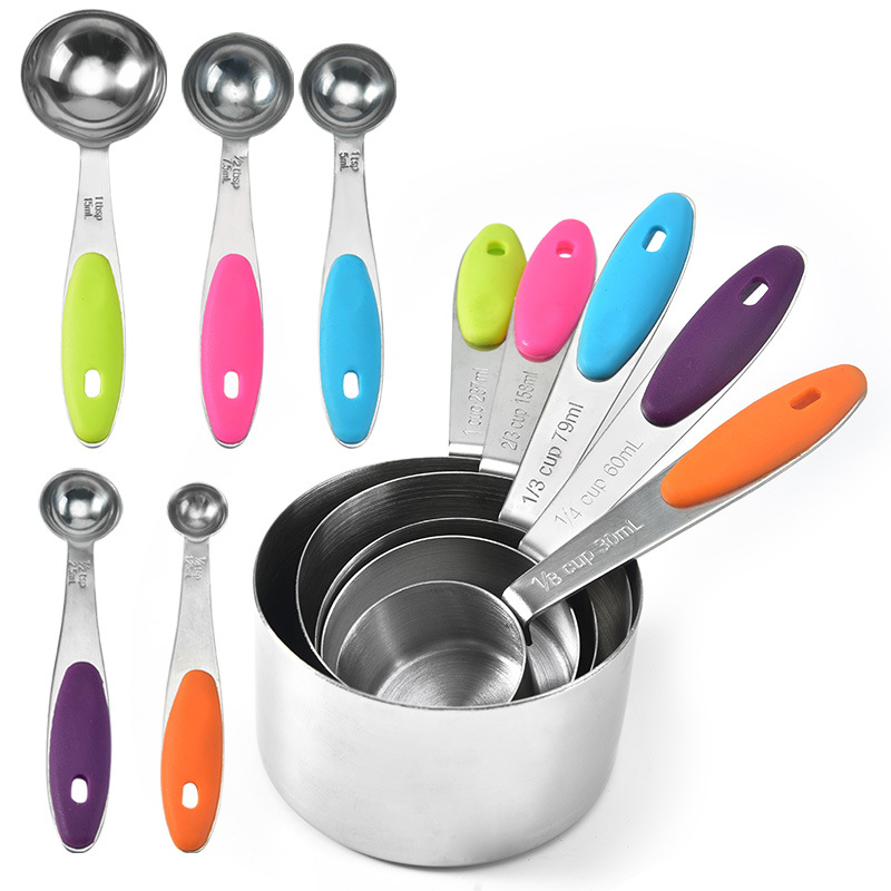 stainless steel measuring cup measuring spoon set stackable coffee measuring spoon cup set kitchen tools details 6