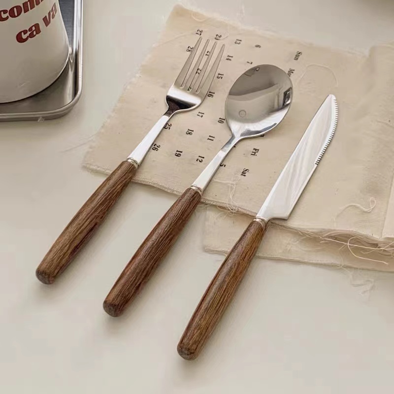  Fenteer Stainless Steel Wood Chopsticks Screw in/Apart