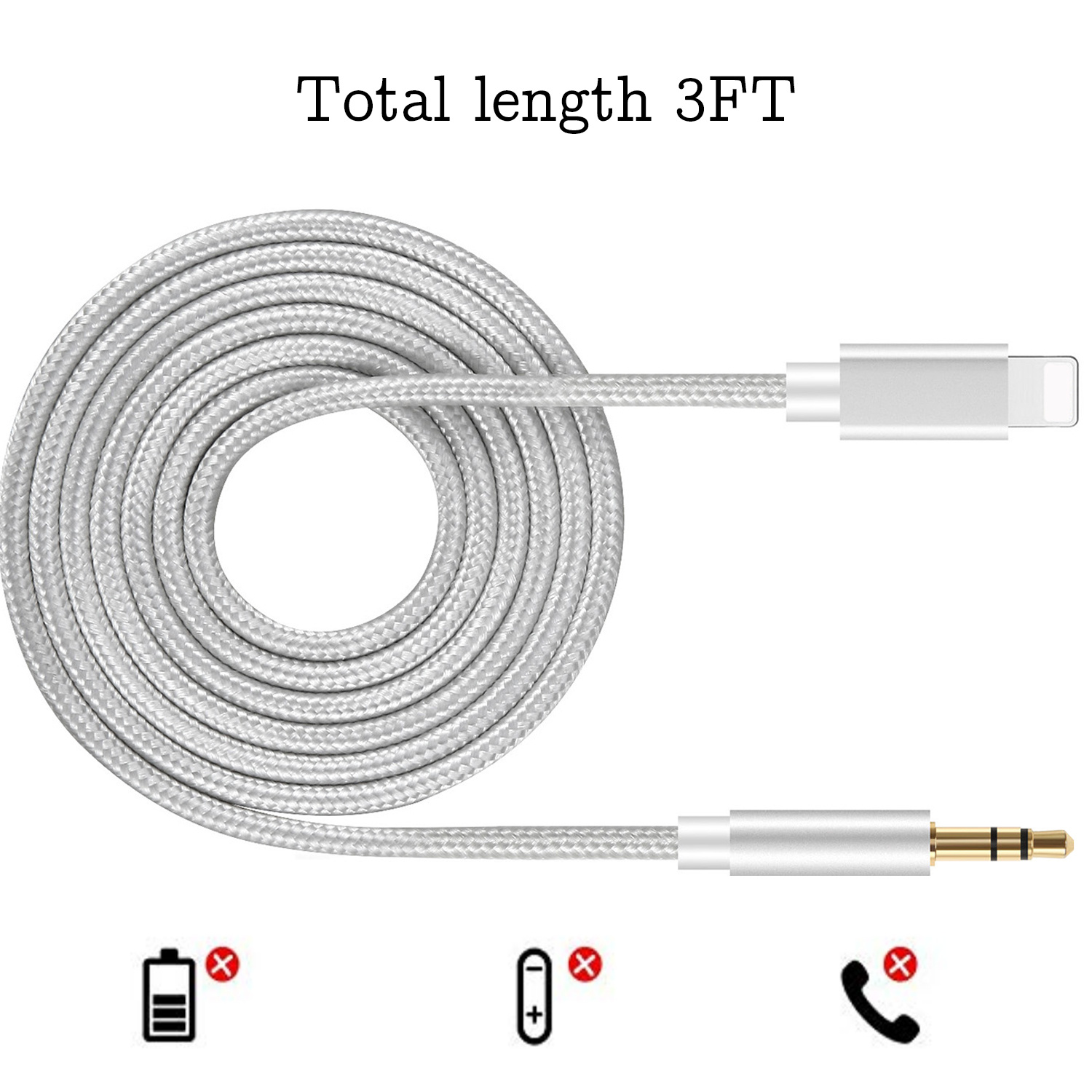 Aux Cable Iphone Audio Transfer Converter Headphone Car Temu