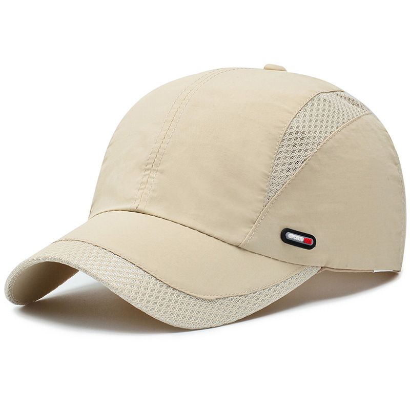 1pc thin section sunshade quick drying baseball cap mesh cap male summer breathable outdoor fishing sun hat summer cap adjustable 56 60cm beige color