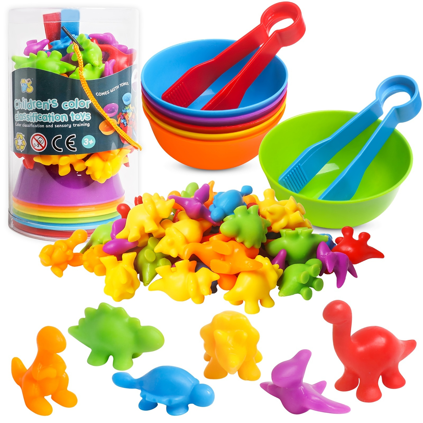  FFTROC Juguetes de dinosaurio apilables de madera para niños de  3 a 5 años, juguetes apilables regalos para niños de 2 a 3 y 4 años,  juguetes Montessori para niños de
