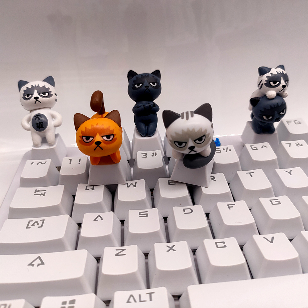 Kit de atualização para jogos com teclado mecânico PBT para gatos fofos