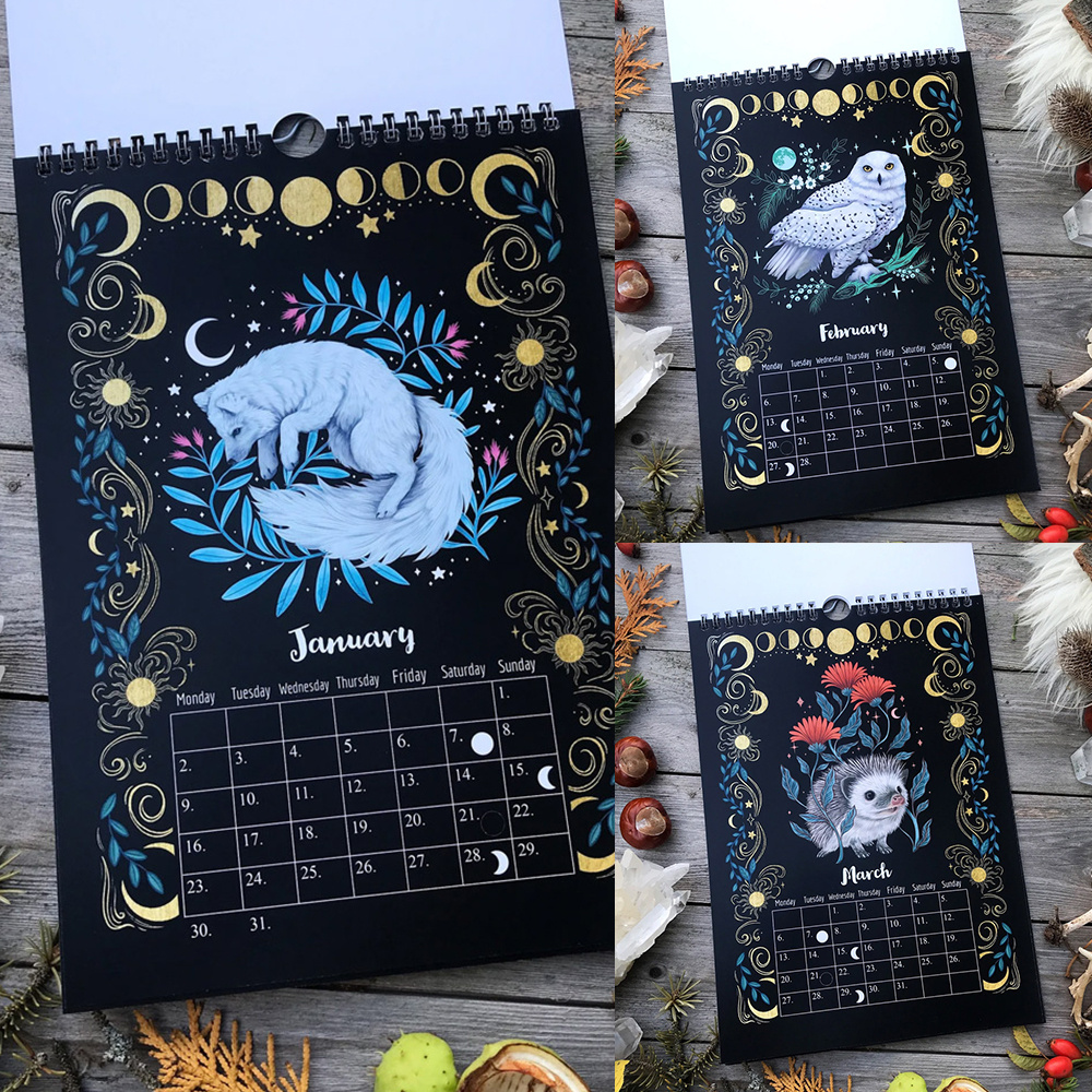 2023 Dark Forest Lunar Calendar Mysterious Animals Calendar - Temu