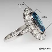 vintage style high end blue zircon womens ring silver plated ring personality hand jewelry details 3