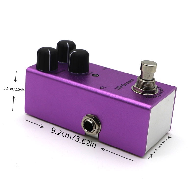 Electric Guitar Pedal, US DREAM Effects True Bypass Dist Volume Tone, With  DC 9V Power Supply Mini Purple