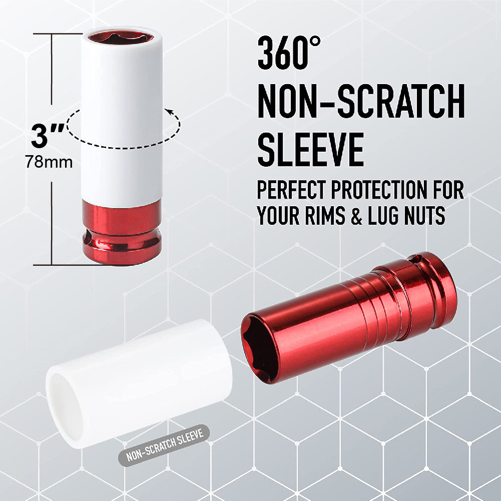 1/2 Color Deep Socket, Non-marring Impact Lug Nut Socket With Protective  Sleeves Temu Belgium