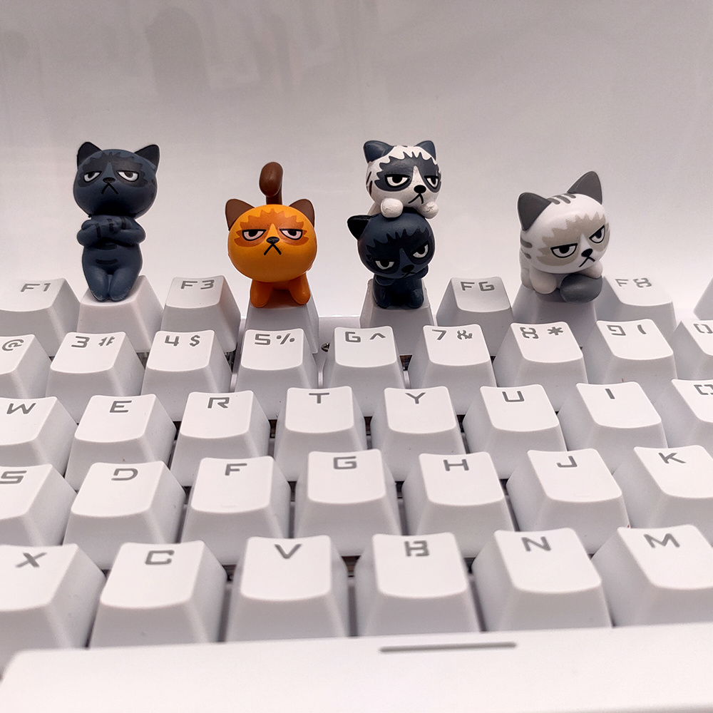 Kit de atualização para jogos com teclado mecânico PBT para gatos fofos