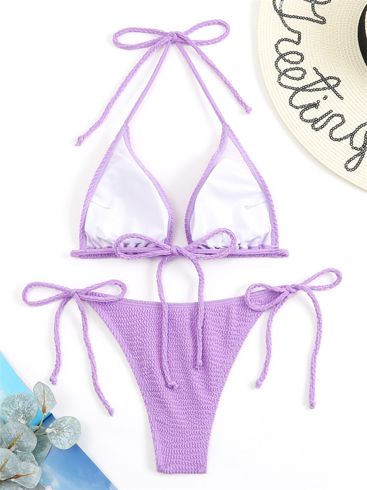 Women's Triangle Low Rise Bikini Set - Cupshe-m-purple : Target