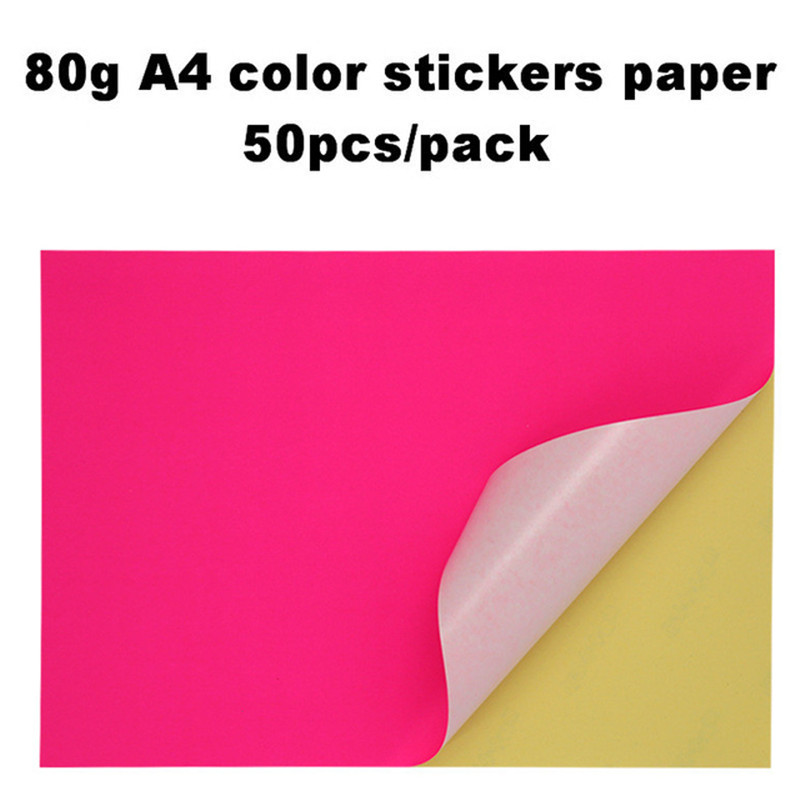 50 feuilles de papier autocollant couleur A4, imprimante à jet d'encre  laser copieur papier artisanal coloré étiquette autocollante papier de  Surface mat - Temu Switzerland