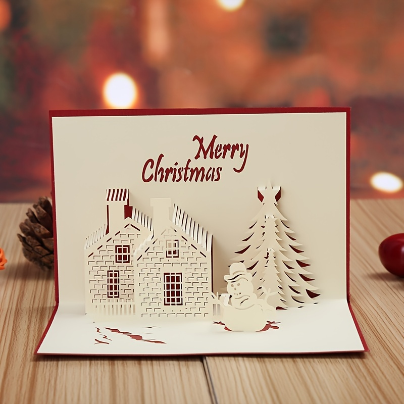 3D Stereo Creative Hollow Christmas Greeting Card - Send A Blessing Of Christmas Festival To Your Loved Ones, Christmas, Halloween, Thanksgiving Day Gift