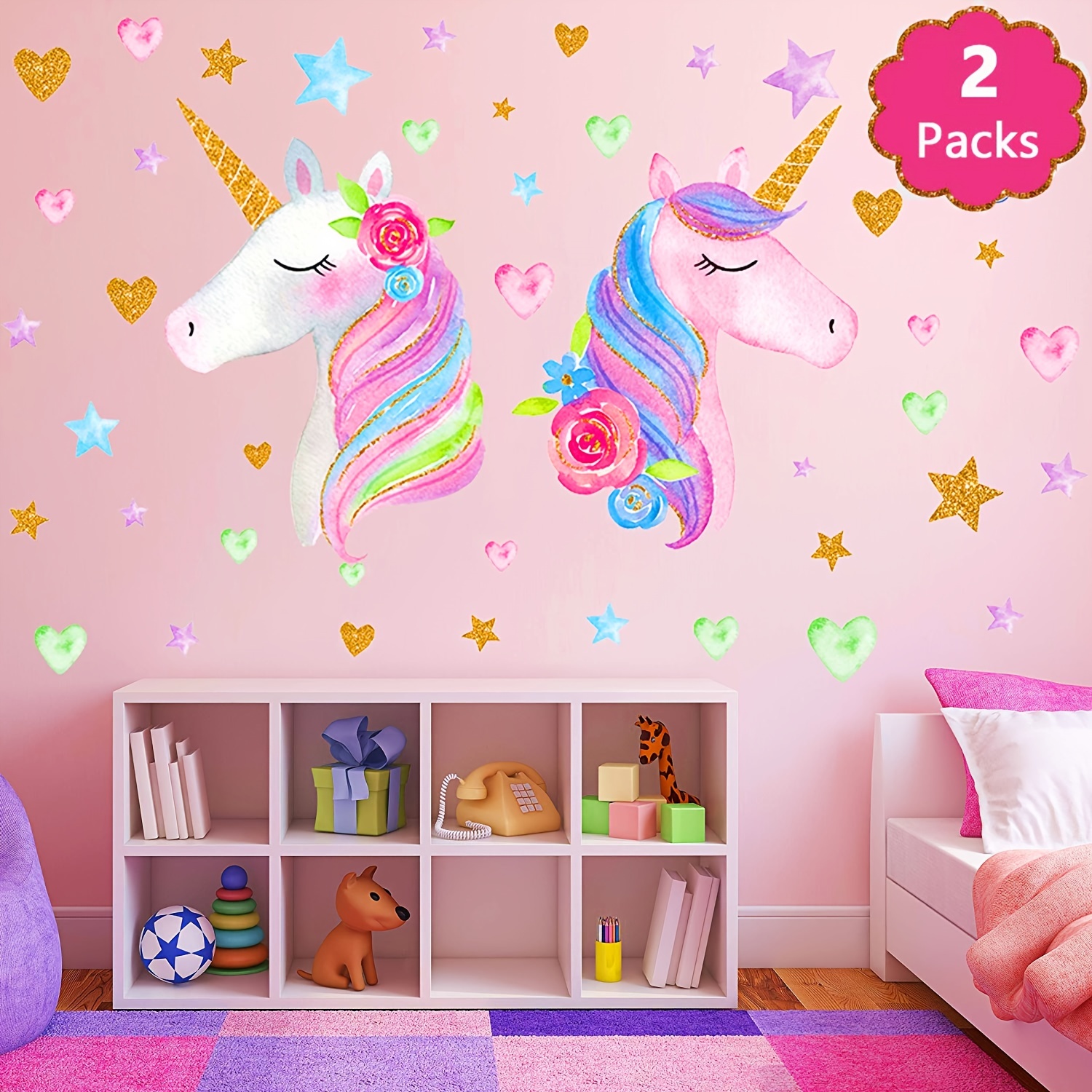 Unicorn Wall Stickers Room Bedroom Living Home Decoration Painting  Children's Wall Decals Environmental Protection Stickers Mural