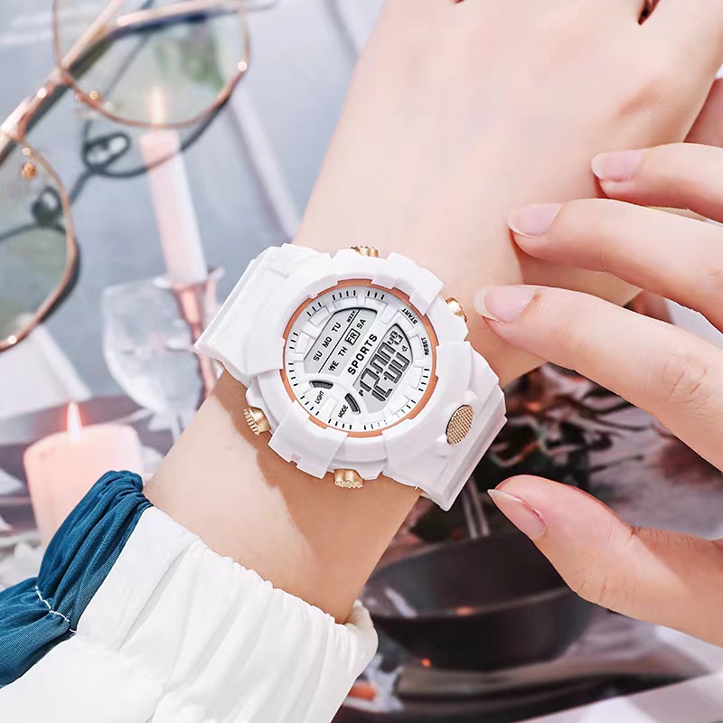 Montre numérique pour fille, montres pour femme montre de sport avec alarme  montre de refletChronographeCadeaux d'anniversaire légers pour femmes