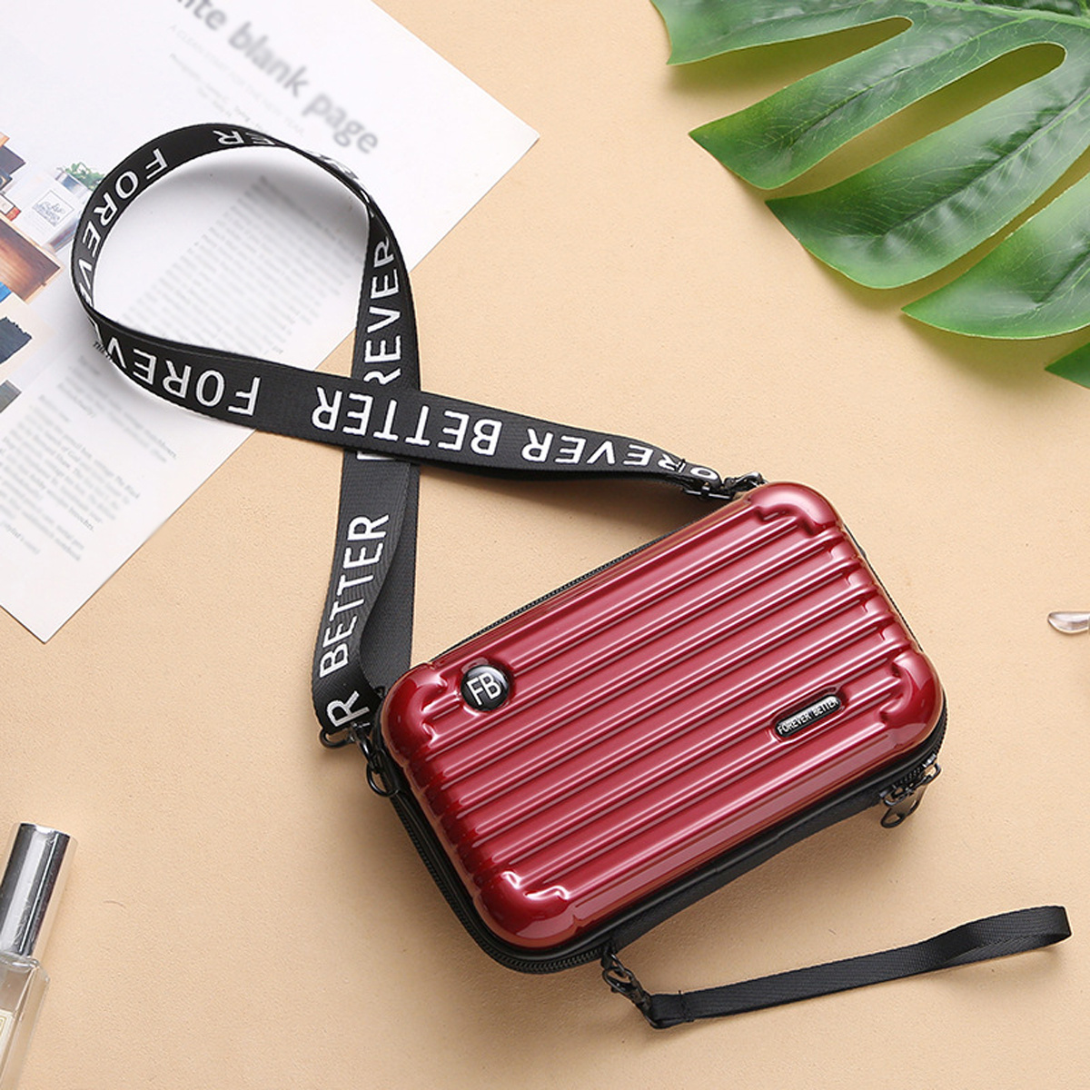 Small Shoulder Bag with Adjustable Strap and Zipper