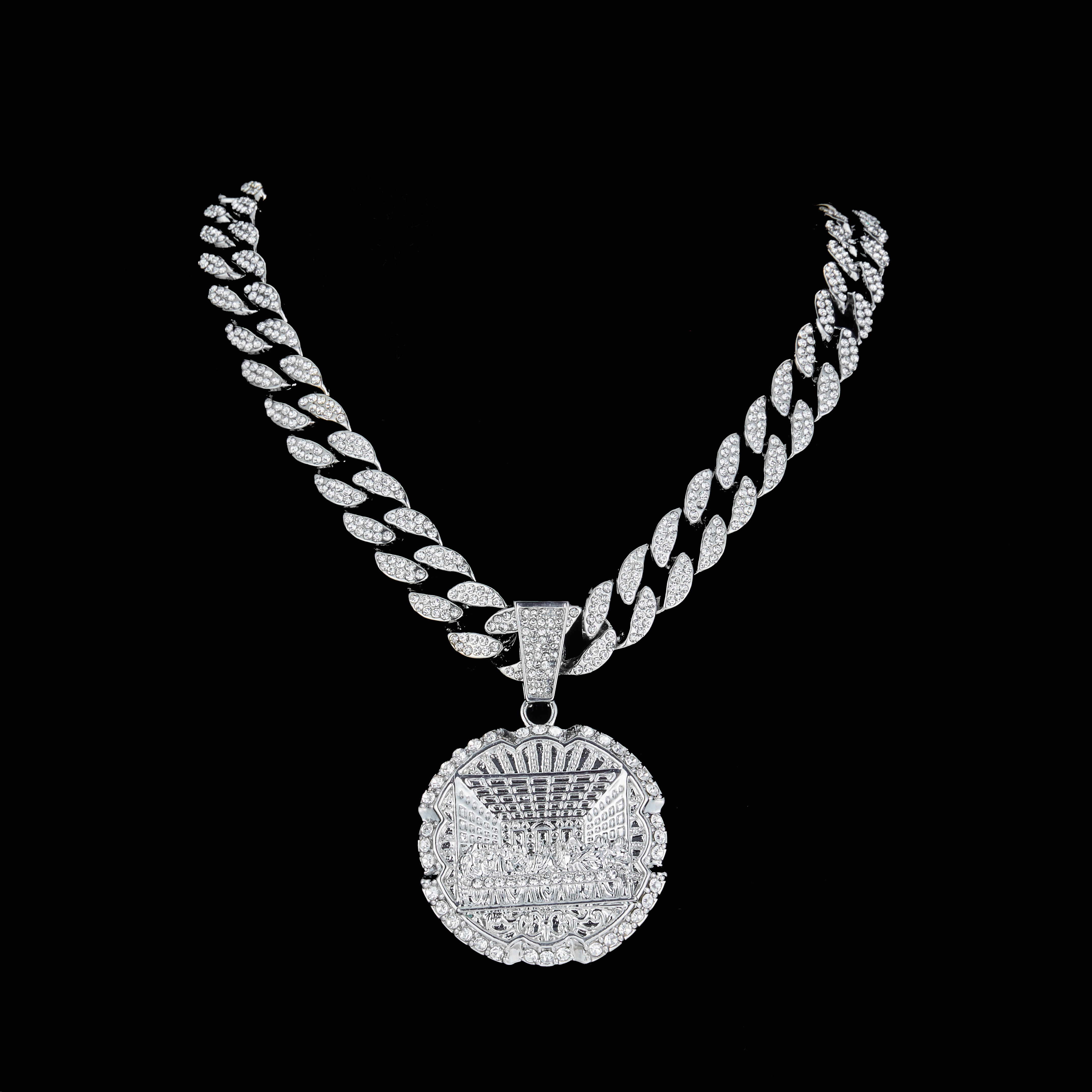 Hip Hop Ankh Colgante Cruz Y 16"" 18"" Gargantilla Helada Completo