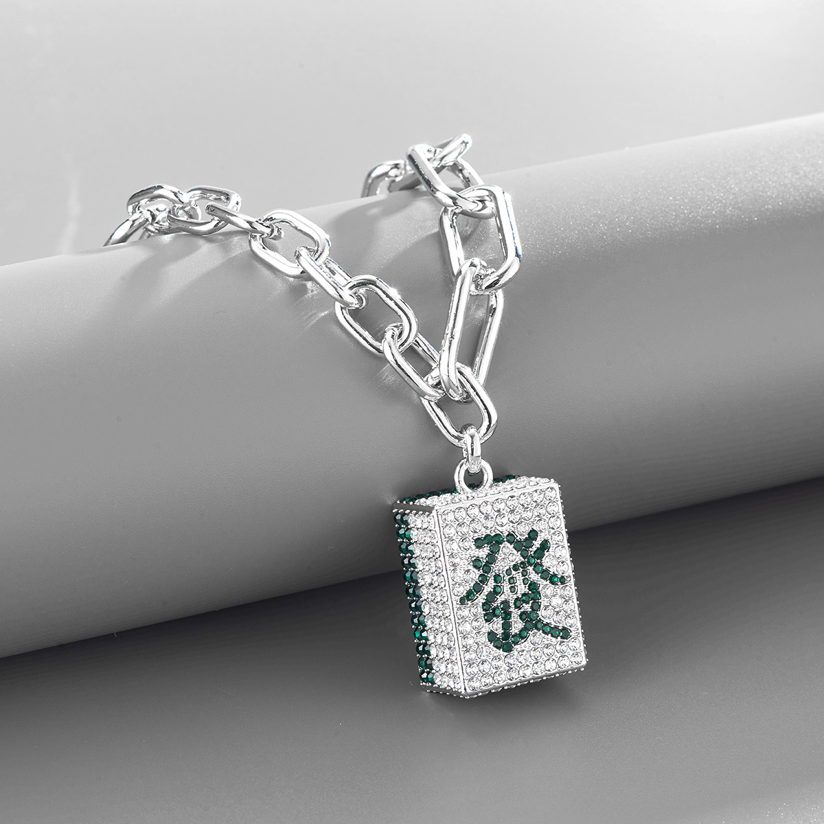 Mahjong Wealth Personalized Pendant Necklace Hip Hop Rapper Chain